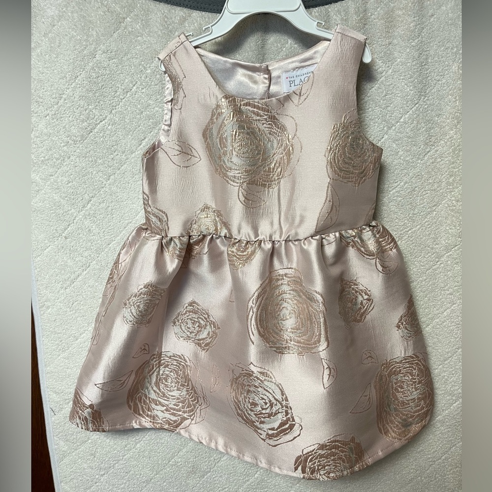Girls dressy pink flowery dress, size 3t